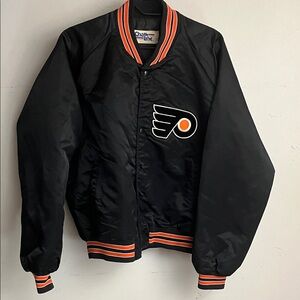 Chalk Line Vintage Philadelphia Flyers 90s Nylon Satin Bomber Jacket
